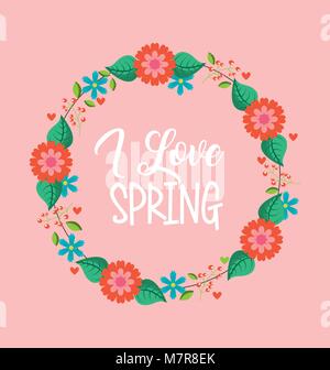 hello spring card Stock Vector