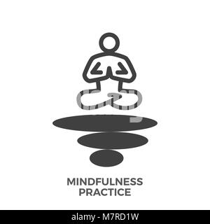 Mindfulness Practice Glyph Vector Icon. Stock Vector