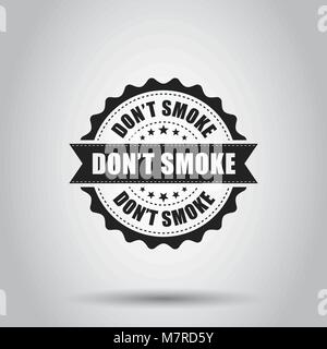 Don't smoke grunge rubber stamp. Vector illustration on white background. Business concept no smoking stamp pictogram. Stock Vector