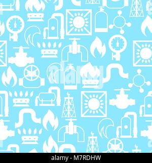 Natural gas production, injection and storage. Industrial seamless pattern Stock Vector