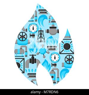 Natural gas production, injection and storage. Industrial background design Stock Vector