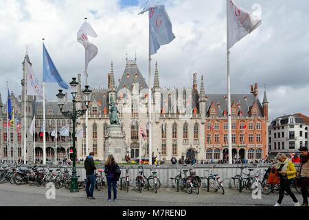 The Market Square Bruges Belgium Europe EU Stock Photo