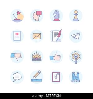 Business concepts - modern line design style icons set Stock Vector