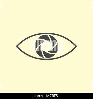 Photography logo design eye. Stock Vector