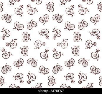 seamless pattern of retro bicycle Stock Vector