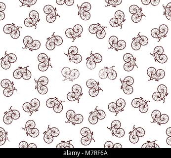 seamless pattern of retro bicycle Stock Vector