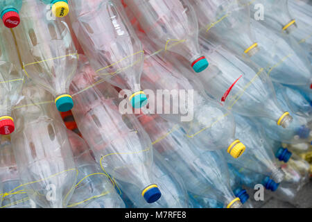 A pile of empty plastic bottles Stock Photo