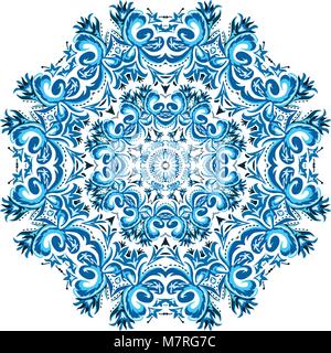 Illustration of ornament card with mandala. Geometric circle element made in vector. Stock Vector