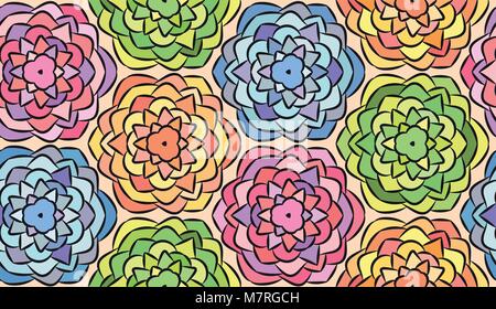 Seamless pattern made from graphic flowers Stock Vector