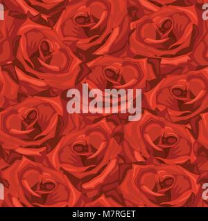 Seamless pattern made from red roses Stock Vector