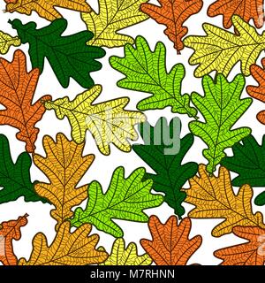 seamless pattern made from oak leaves Stock Vector