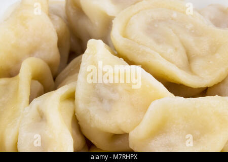 Russian meat Dumplings Pelmeni in bowl. Сlose up. Stock Photo