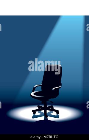 Rat race. Empty chair is waiting for the winner in the competition for a good position in the company. Stock Vector