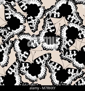 Seamless pattern made from butterflies Stock Vector