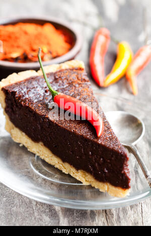 Delicious  chocolate cake with chilli Stock Photo