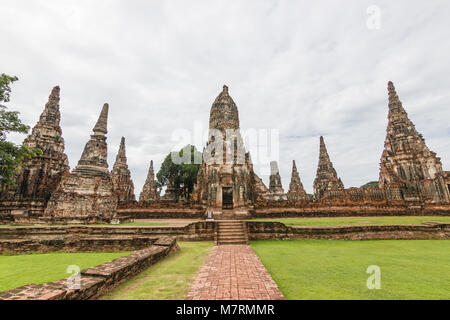 Wat Chaiwatthanaram is a Buddhist temple in the city of Ayutthaya Historical Park, Thailand Stock Photo