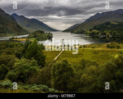 In 1745 the Jacobite rising began here when Prince Charles Edward Stuart raised his standard on the shores of Loch Shiel Stock Photo