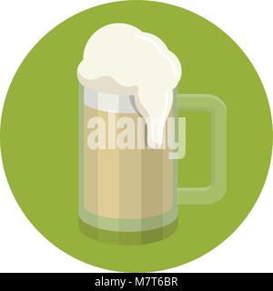Glass of beer isolated on white background, realistic, oktoberfest, for pub and bar menu. Vector Stock Vector