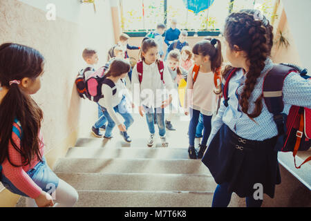 Pupils going on break Stock Photo