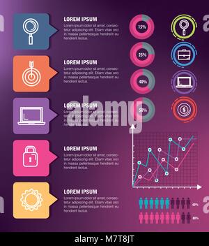 business infographic template icons Stock Vector