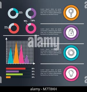 business infographic template icons Stock Vector
