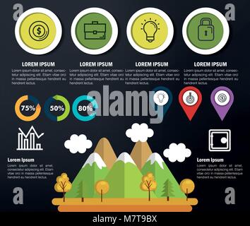 business infographic template icons Stock Vector