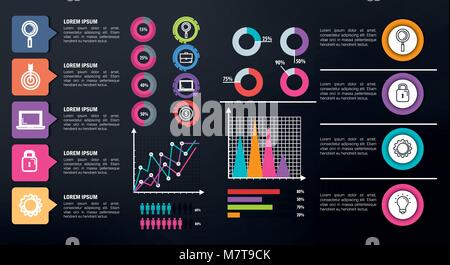 business infographic template icons Stock Vector