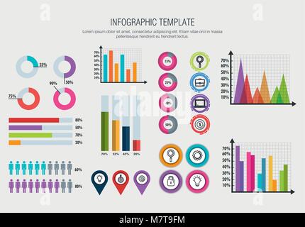 business infographic template icons Stock Vector