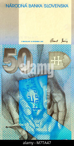 Slovakia Fifty 50 Korun Bank Note Stock Photo