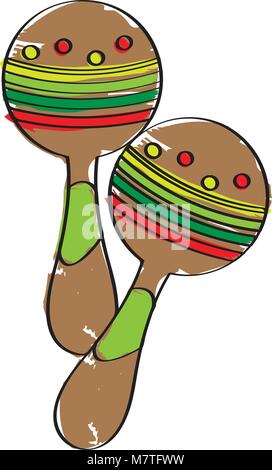 Pair of maracas icon. Musical instrument Stock Vector