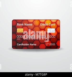 Detailed realistic vector credit card. Front side. Money, payment symbol Stock Vector