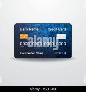 Detailed realistic vector credit card. Front side. Money, payment symbol Stock Vector