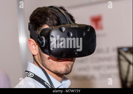 London 13th March 2018 Wearable Technology Show, VR headset on display at the show Credit Ian Davidson/Alamy Live News Stock Photo