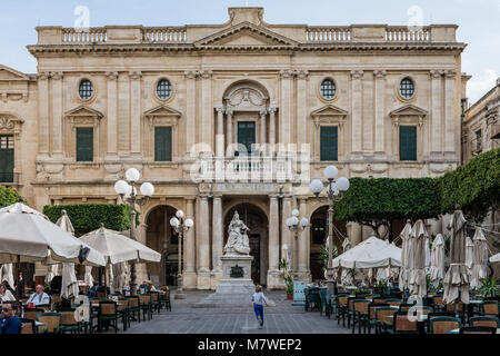 The National Library of Malta, in Republic Square, in Valletta, Malta. Stock Photo