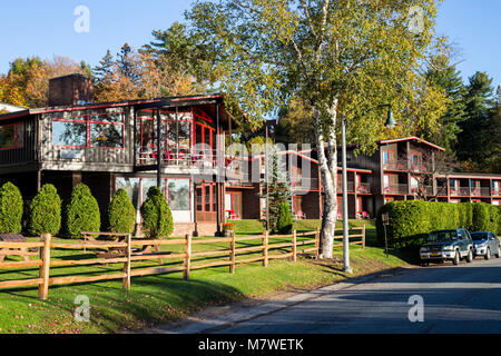 Lake Placid, New York, USA.  Lake House, High Peaks Resort. Stock Photo