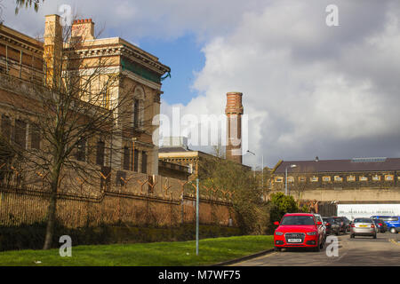 The ruins of the famous Crumlin Road courthouse in Belfast northern Ireland that is awaiting redevelopment into a 160 bedroom modern hotel