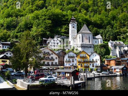 Village of Hallstatt in the Salzkammergut Lake District of Austria Stock Photo