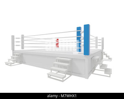 Boxing ring isolated on white background Stock Photo