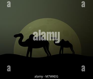 Camel in the desert Stock Vector