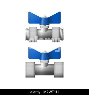 Steel valve butterfly vector illustration. Equipment for pipes. Stock Vector