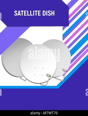 Television aerial design template. Satellite television dish vector illustration. Stock Vector