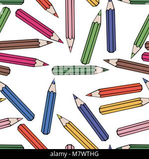 Seamless pattern background pencil. School design vector. Study wallpaper Stock Vector
