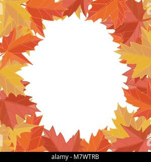 Sticker autumn style. Falling leaves vector. Greeting card. Space for text. Photo album Stock Vector