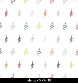 Treble clef. Seamless background pattern in the treble clef. Music notes, treble clef vector. Stock Vector