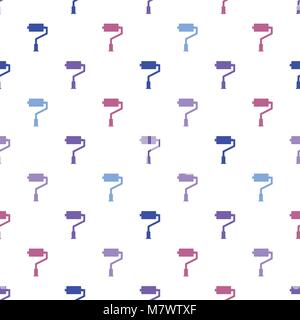 Paint roller seamless pattern background. Vector illustration. Stock Vector