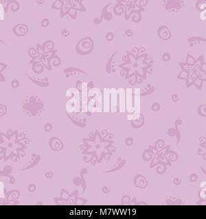Seamless background pattern with curls. Vector illustration. Purple flowers. Stock Vector