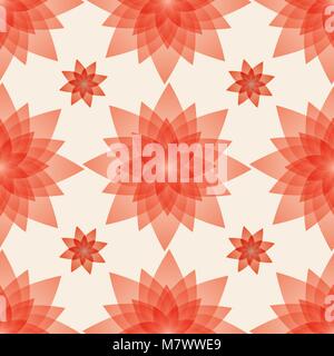 Seamless pattern background with artificial red flowers made from plastic. Vector illustration. Floral Wallpaper. Stock Vector