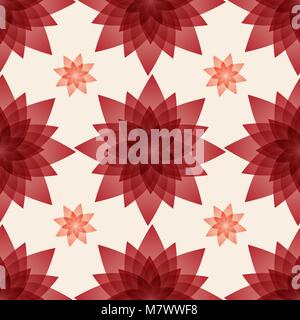 Seamless pattern background with artificial burgundy flowers made from plastic. Vector illustration. Floral Wallpaper. Stock Vector