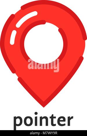 red linear pointer logo Stock Vector