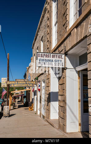 Store fronts at Wallace Street in ghost town of Virginia City, Montana, USA Stock Photo